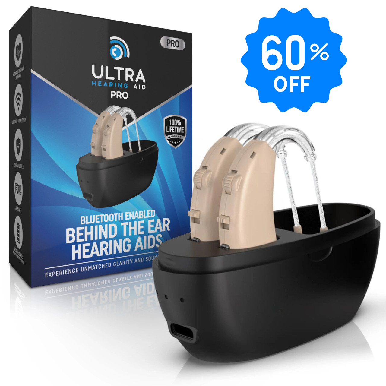 Ultra Hearing Aids Pro - Bluetooth-Enabled Behind-the-Ear Hearing Aids – Ultra Hearing Aid LLC